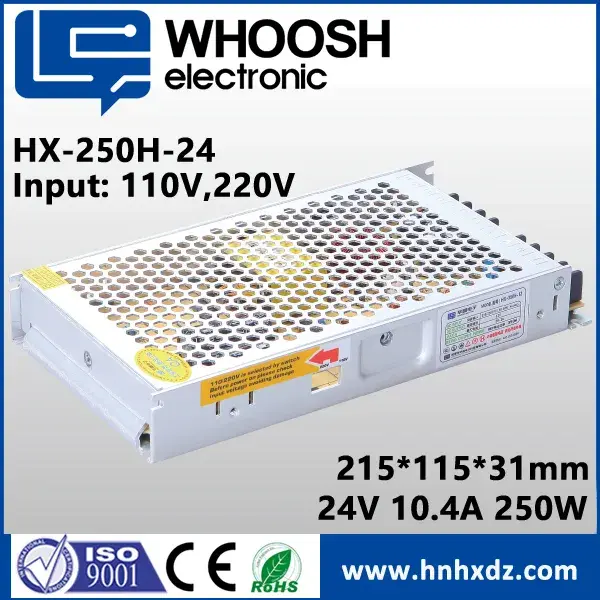 مصدر طاقة SMPS DC Output 12V 20.8A 250W رفيع لإضاءة شرائط LED]